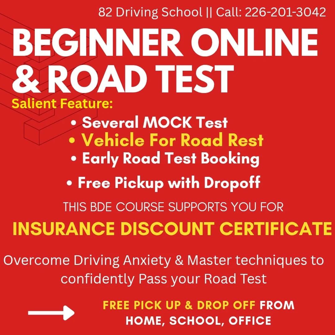 Beginner auto plus road test package